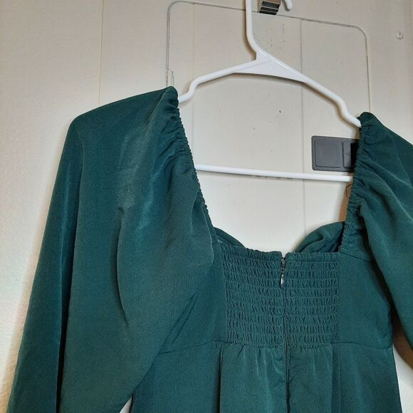 Abercrombie Fitch Dress Dark Green Women Size XSP Petite Mini Square Neckline - Picture 12 of 12